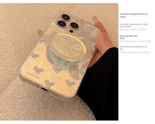Premium Blue Bowtie Laser Stand Phone Case for Iphone11 12 13 14 15 Plus Pro Max - 第 11/18 張圖片