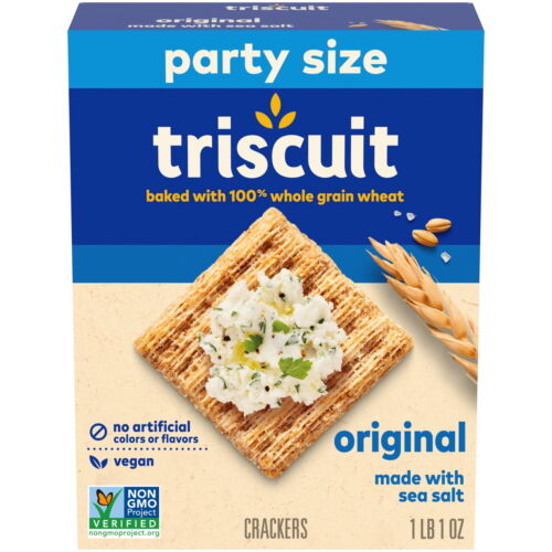 Triscuit Original Whole Grain Wheat Crackers, Healthy Snacks, 17 oz