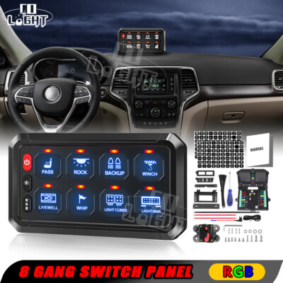 8-Gang Schaltpanel Bluetooth App Steuerung LED Relais System 12V-24V Auto Boat