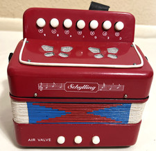 Schylling ACCORDION 7 Key Kids Musical Toy Red Handheld Music Maker Air Valve