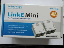 Brite-View LinkE Mini 500 Mbps Powerline Ethernet Adapter # BVP-5100D NEW
