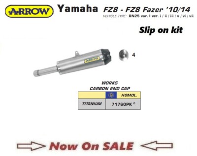 ARROW titanium EEC exhaust slip on Yamaha FZ8 Fazer 10 2010 11 2012 12 13 2014