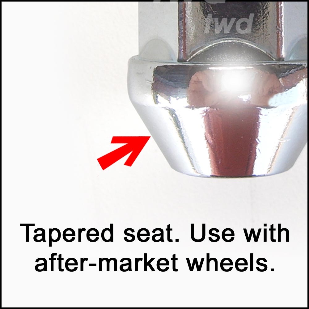 Aftermarket/Tuner Wheel Lock Set M12x1.5, 50mm Tall, Cone Seat - # 5005