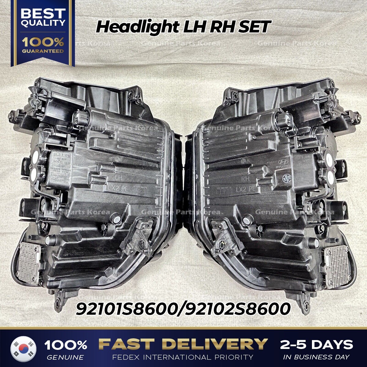 ⭐Genuine⭐ Headlight LH RH SET 92101S8600 92102S8600 for Hyundai
