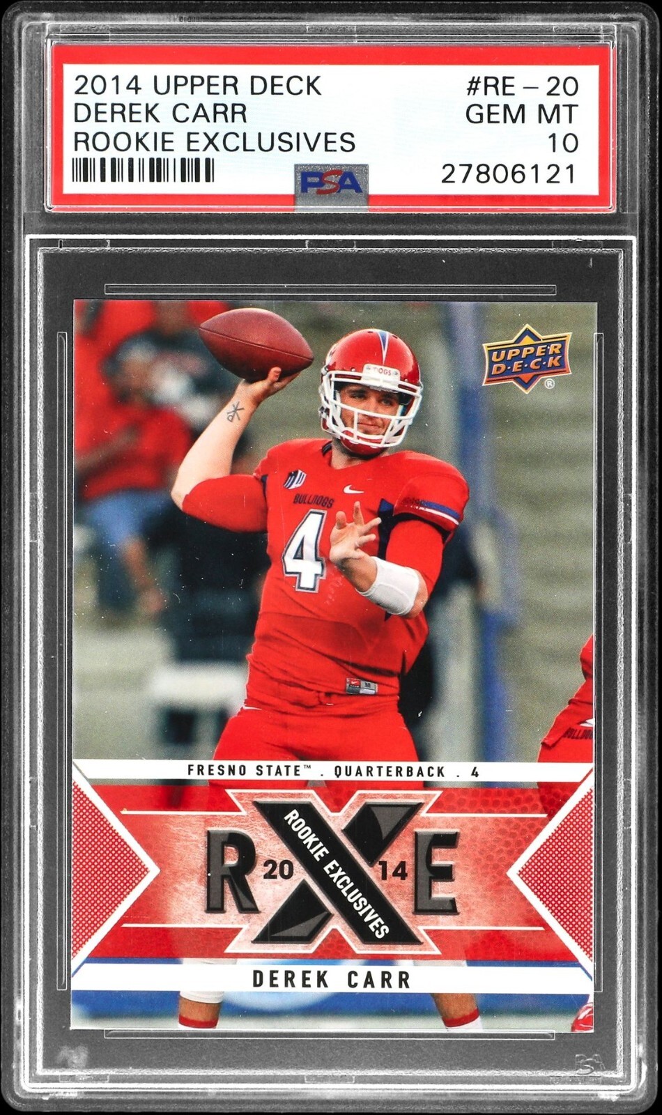 Derek Carr Upper Deck Rookie Exclusives #RE20 Base