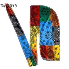 Fashion Men Silk Durag Paisley Printing Silky Durags Bandanas for Men Long