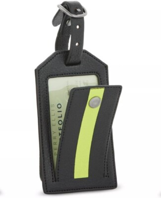 Perry Ellis Portfolio Passport Holder And Striped Luggage Tag