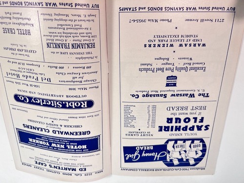 🔥 1944 Cleveland Indians Baseball Program v Stl. Browns Unscored HIGH GRADE!🔥 - Picture 5 of 6