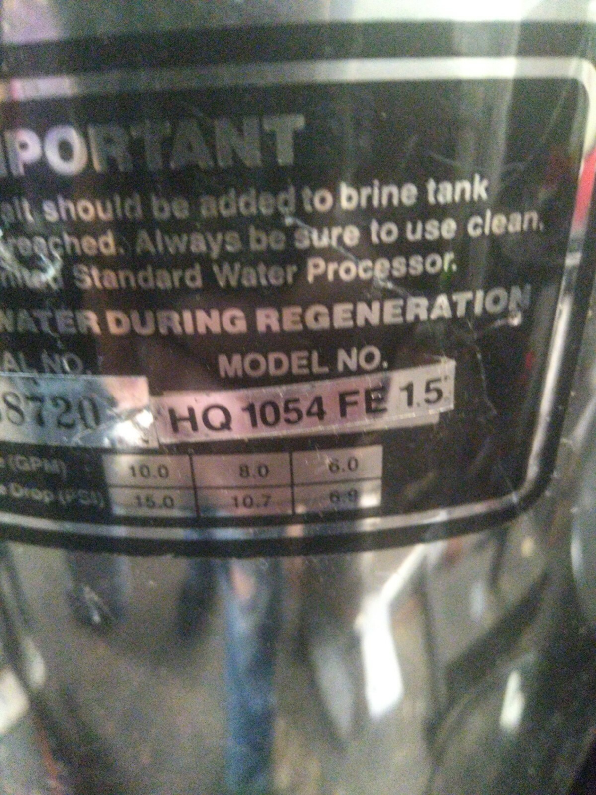 Hydro quad commercial Water processor Softener salt Tank HQ 1054 FE 1.5