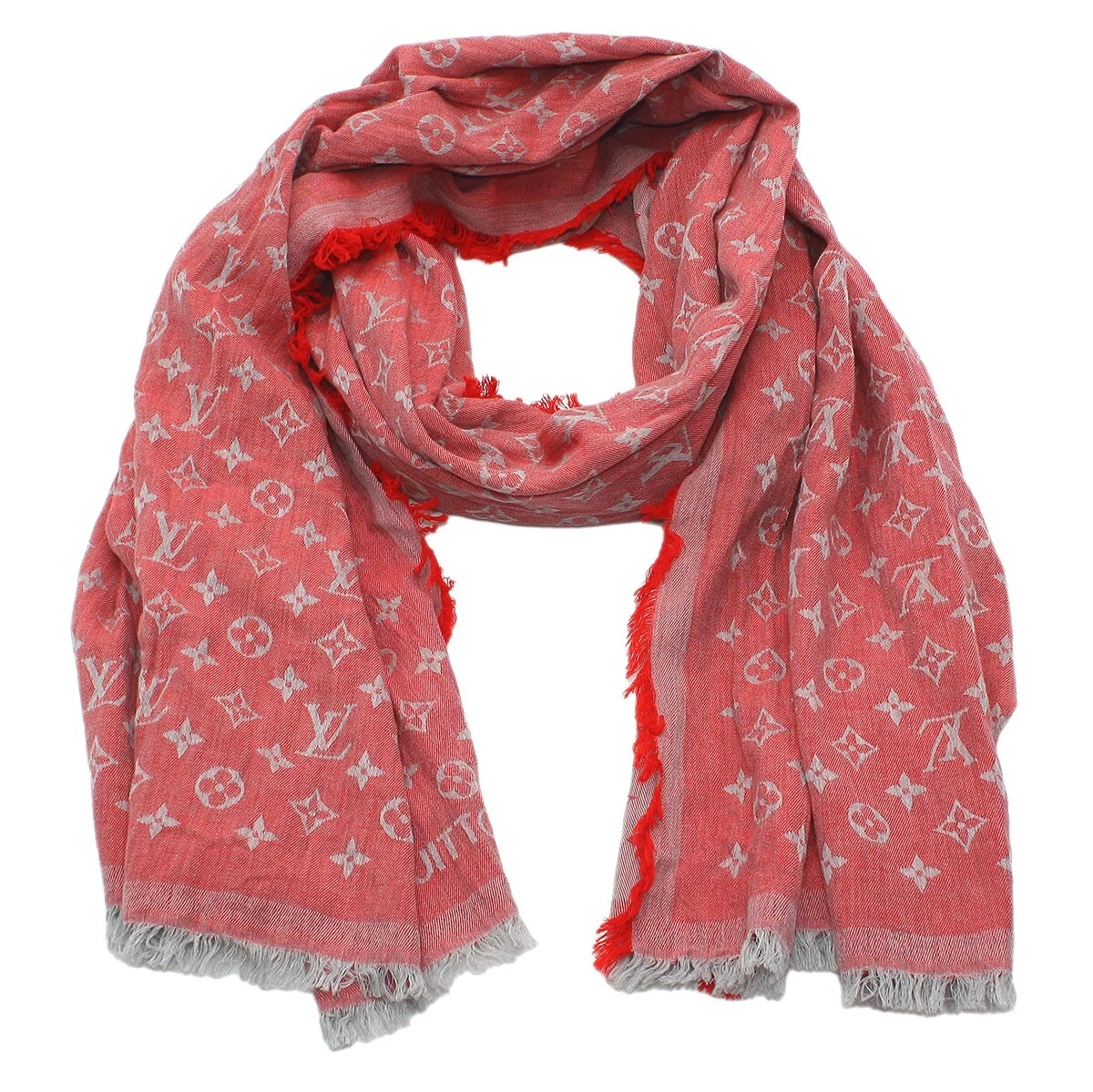 Louis Vuitton Cotton Etole Monogram Essential Scarf Stole Shawl 