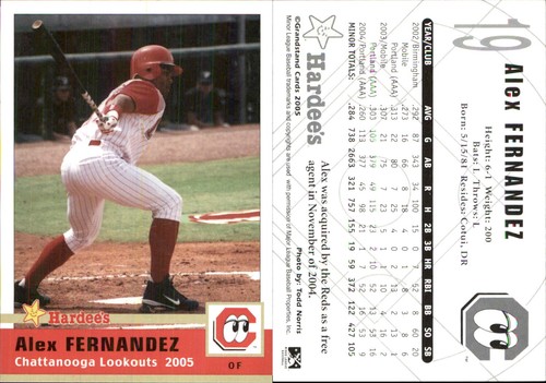 Alex Fernandez 2005 Grandstand Chattanooga Lookouts RC *AutographDen*