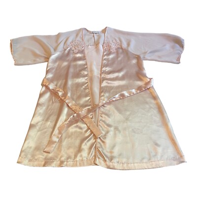 Women's Vintage Maidenform Floral Pink Silky Housecoat Dressing Gown Robe  Small | eBay