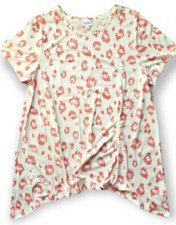 Lularoe Leopard Cheetah 3XL Melissa Shark Bite Top Pink White 3X NEW HTF!