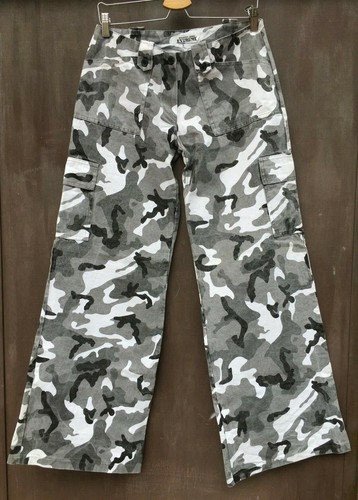 Pantalone A Palazzo Cargo Da Donna Largo Ampio Camouflage Militare Taglia S  M L | eBay