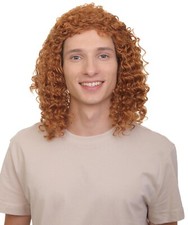 Adult Men's American Actor Comedian Bright Red Curly Wig, HM-1572