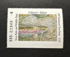 WTDstamps - 1997 TEXAS - Lot4 - State Freshwater Trout Fishing Stamp - MNH