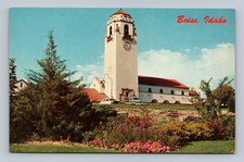 Vintage Boise Idaho Union Pacific Passenger Depot Linen Postcard