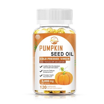 Pumpkin Seed Oil & Saw Palmetto 3000 mg 120 Softgel Capsules | Cold Pressed