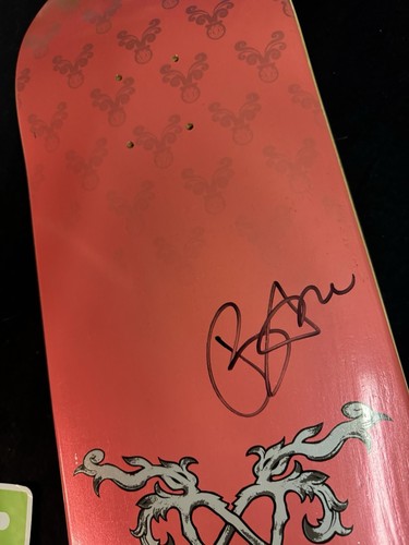RARE SIGNED Bam Margera Pink Foil Heartagram Element Skateboard Deck AUTOGRAPH - Picture 6 of 10