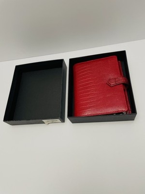 Vintage Filofax Pocket Topaz Organizer Italian Leather Red  read Description 
