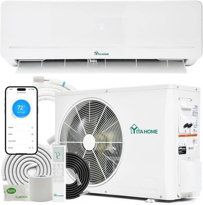 115/230V 20 SEER2 9/12/18/24K BTU Inverter Mini Split AC/Heat Pump, WiFi Alexa