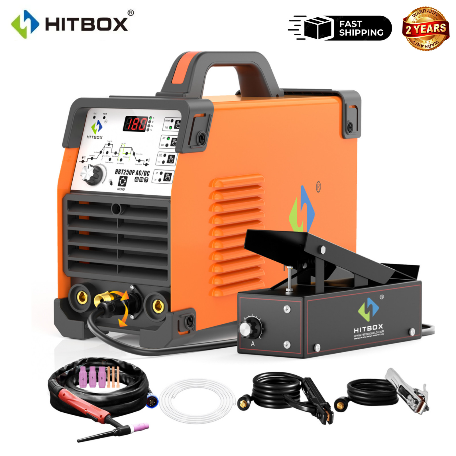 Aluminum Tig Welder 220V AC/DC Pulse HF MMA/Stick IGBT Tig Welding Machine 200A