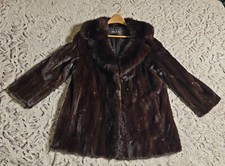 VTG 60s 70s Phil  s Max Mink Fur Coat Overcoat Classy Brown USA 22x30x18 Mint