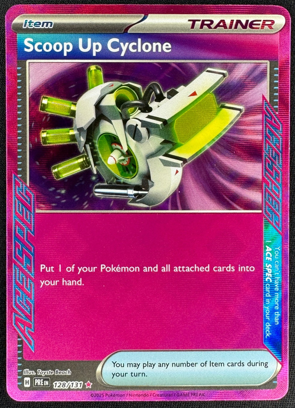 SCOOP UP CYCLONE 128/131 NM ACE SPEC RARE PRISMATIC EVOLUTIONS POKEMON 2025
