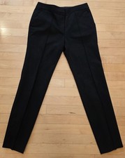 Tory Burch Womens 2 Dress Pants Trousers Prominent Front Leg Seam Black