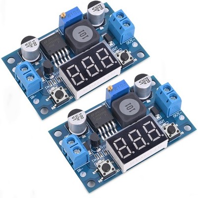 LM2596 Adjustable DC-DC Step-Down Buck Converter Module with LED Voltmeter Di...