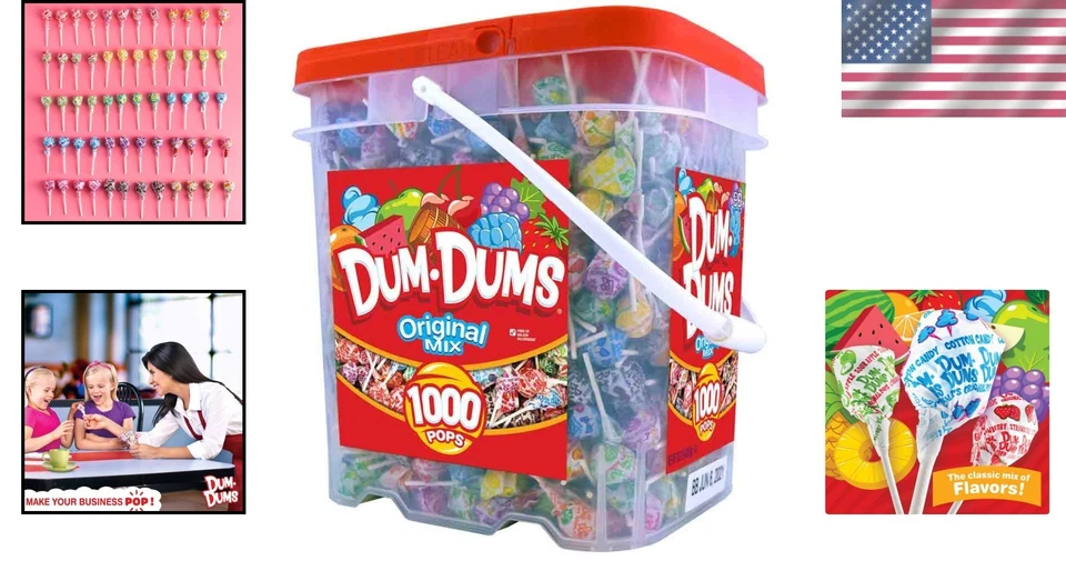1000 Count Dum-Dum Pops桶-16种口味和神秘 — 第 2/4 张图片