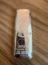 Scottsdale Mint 2025 Snake 100g .999 Fine Silver Bar 103.61 per troy oz