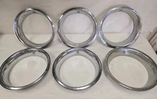 Set Of 6 Vintage 14inch Stainless Steel Trim Rings OEM