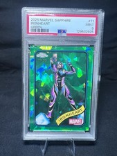 2025 TOPPS CHROME MARVEL SAPPHIRE EDITION GREEN #71 IRONHEART 6/99 PSA 9