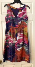 Tory Burch Silk Dress Size 6 Sleeveless Shift Multi Color Dress