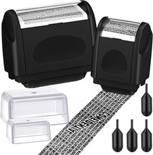 2-Pack Identity Protection Roller Stamp 4 Refill Ink for Confidential Security