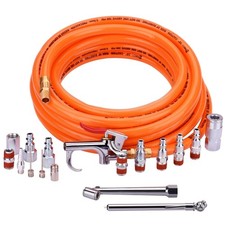 3/8" x 25ft PVC Air Compressor Hose  17pc Accessory Kit