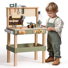 Wooden Kids Tool Bench, Toddler Tool Bench - Toy Play Workbench Workshop with...