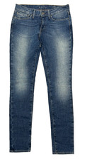 Levis Demi Curve 27 Skinny Low Rise Jeans Medium Fade Wash Stretch Blue Denim 32