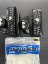 Dutyman  1eather magazine and handcuff holder OWB Belt Loop. Item 9721