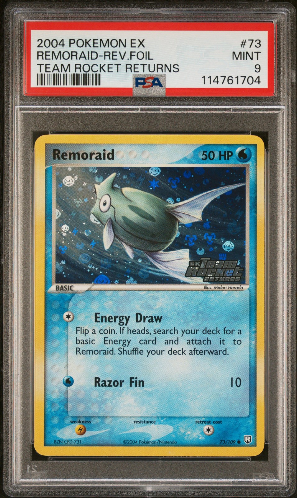 2004 POKEMON EX TEAM ROCKET RETURNS REMORAID #73 REVERSE PSA 9 MINT #114761704