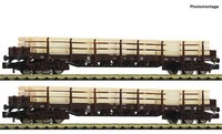 Fleischmann 6660048 N 2Er Set Rungenwagen + Holz-Ladung Ep. V ÖBb