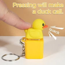 Quacking Duck Stress Reliever Fidget Toy Keychain with Portable Design