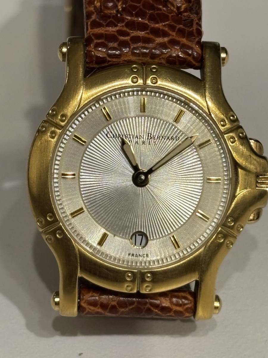 【美品】Christian Bernard 電池新品　腕時計 ブラックゴールド 2025年最新】Christian bernard 時計の人気アイテム - メルカリ
