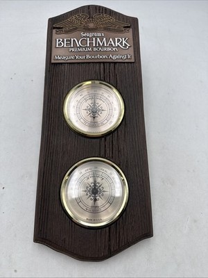 Vtg Seagrams Benchmark Premium Bourbon Barometer Thermometer Wall Hanging 1970's