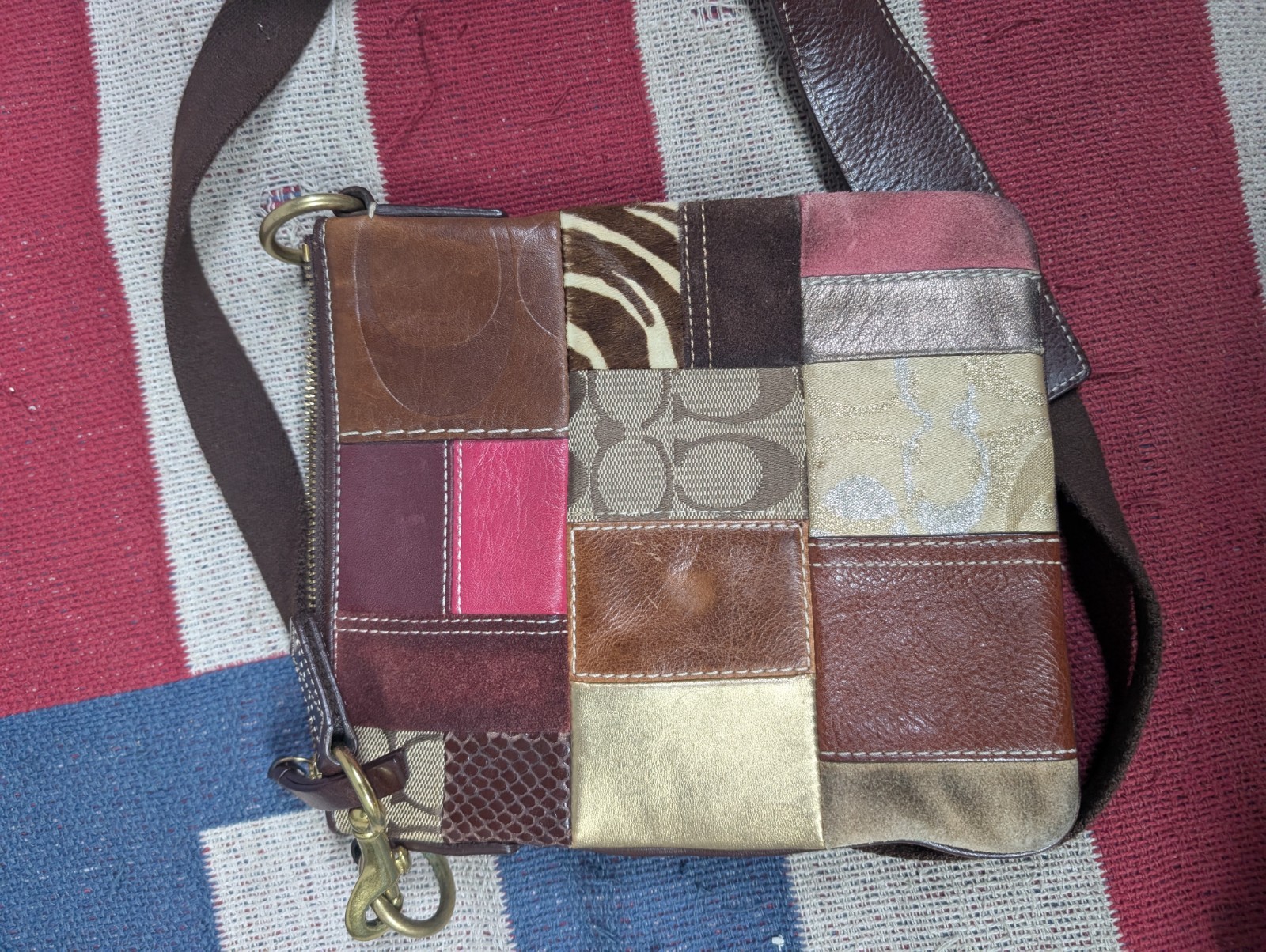 Coach Patchwork Patchwork Leather Seude Crossbody… - image 4