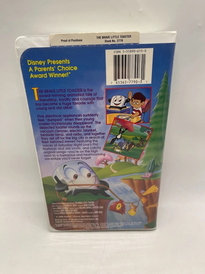 The Brave Little Toaster (VHS, 1991) Walt Disney Home Movie 1988 Parents Choice - Image 4 of 4