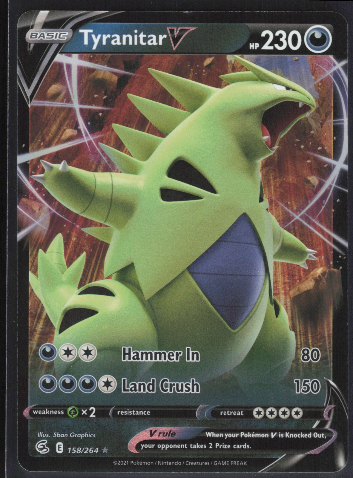 Tyranitar V Holofoil [SWSH08 - 158/264] NM Pokemon Card