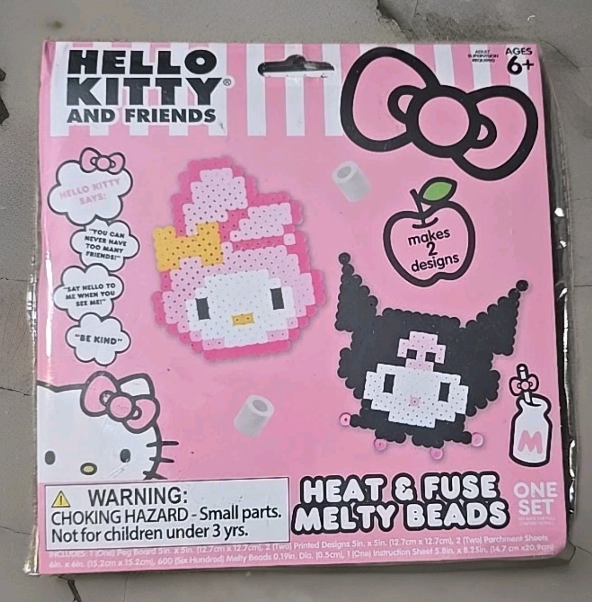 Hello Kitty And Friends Kuromi Heat & Fuse Melty Beads 2 Designs Set Sealed New