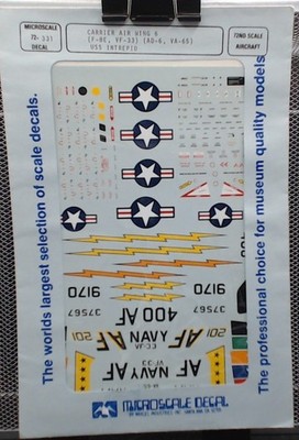 MICROSCALE DECALS -72-331 - CARRIER AIR WING 6 - USS INTREPID